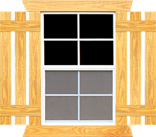 2x3 Dual Pane window with shutter trim