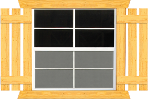 3x3 window with shutter trim